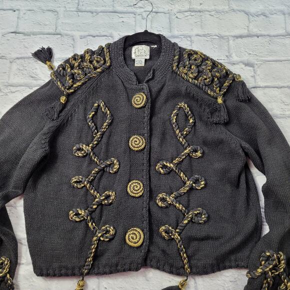 Vintage Gantos Embellished Cardigan Epaulets Costume size Small - Picture 8 of 13